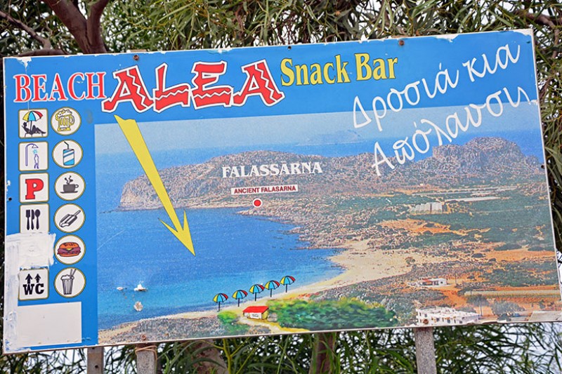 Spiaggia di Falassarna. Segnaletica. PhotoSilvana Matozza, Guido Bonacci